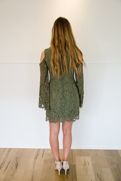 KEEPSAKE | Khaki Porcelain Lace Dress