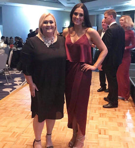 SHONA JOY Luxe Draped Cocktail Frill Dress