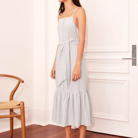 THE FIFTH LABEL | Pixel Stripe Midi Dress SAGE